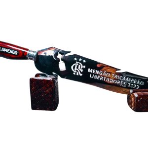 Faca Artesanal Modelo Folha FLAMENGO